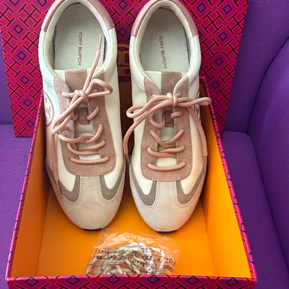 Tory Burch Vintage Nylon Runner Malva/Orzo/Pink Moon